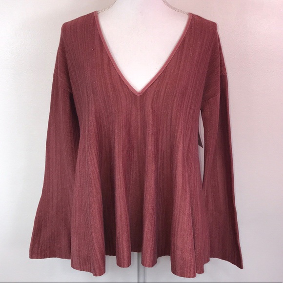 Free People Sweaters - Free People Rose Pink Sundae Bell Sleeve Sweater